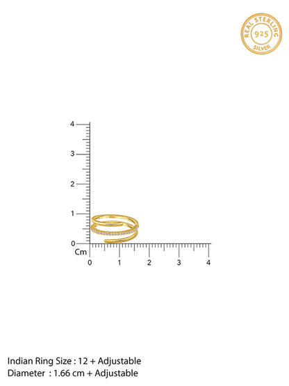 Golden Radiant Divide Ring (Size 12)