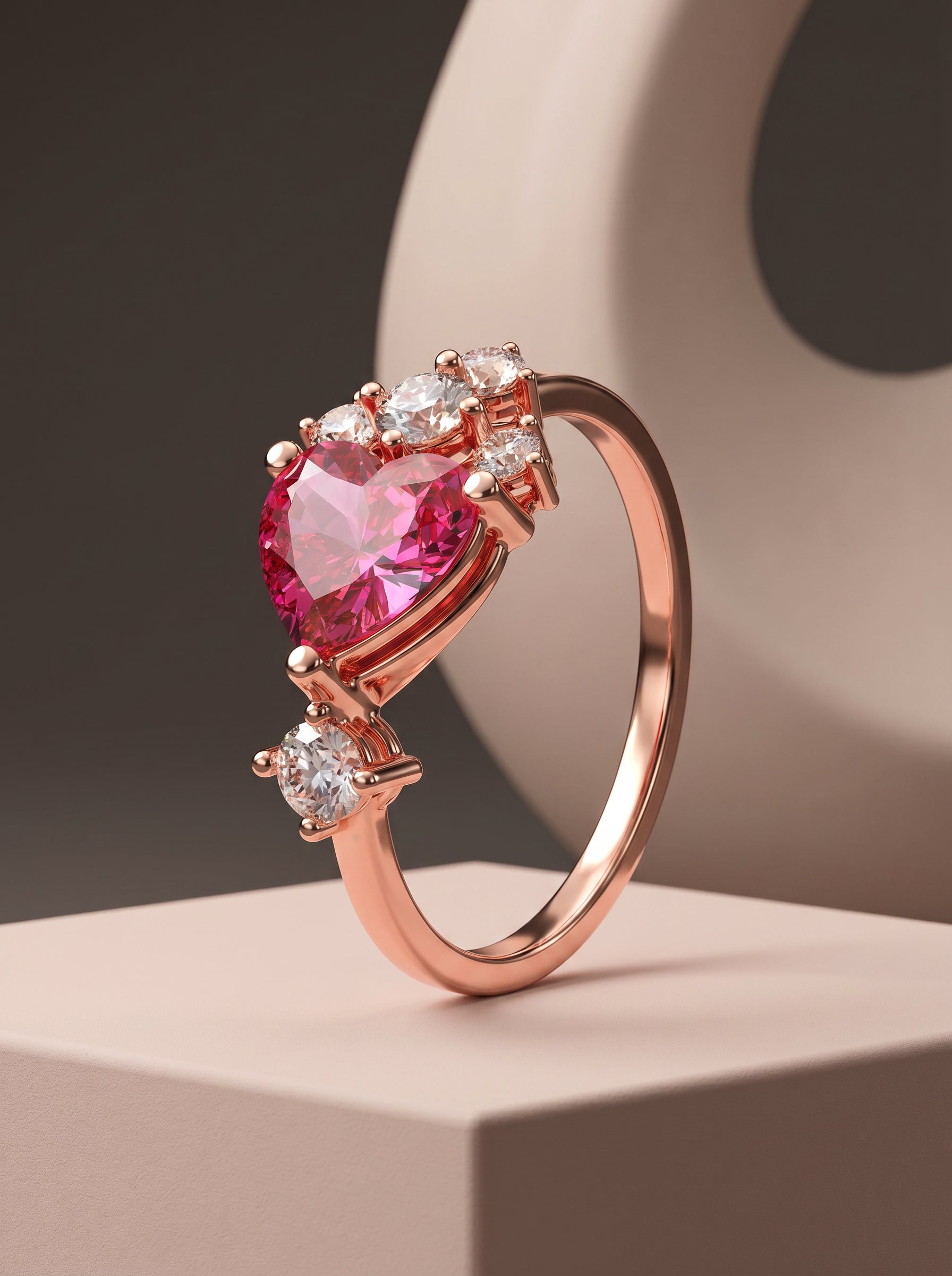 Rose Gold Heart Beat Ring