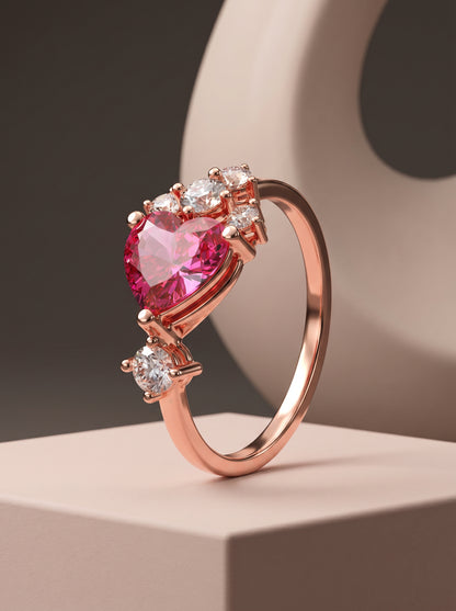 Rose Gold Heart Beat Ring
