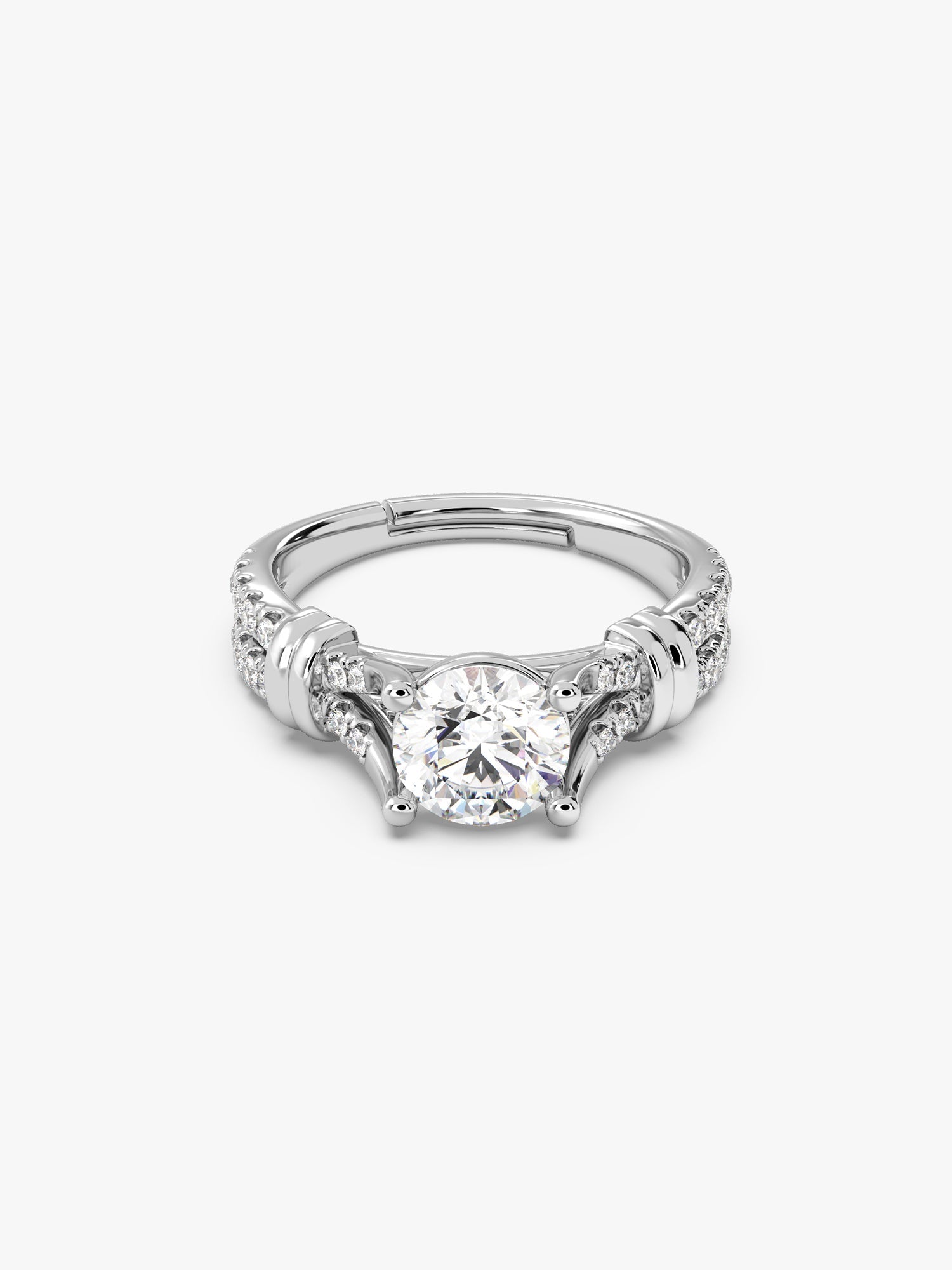 Silver Zircon Studded Ring