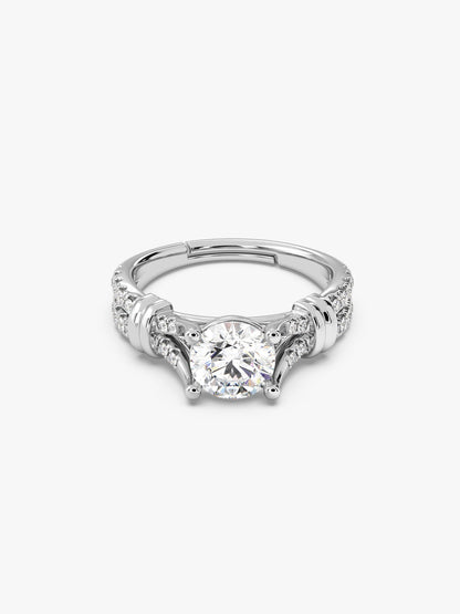 Silver Zircon Studded Ring