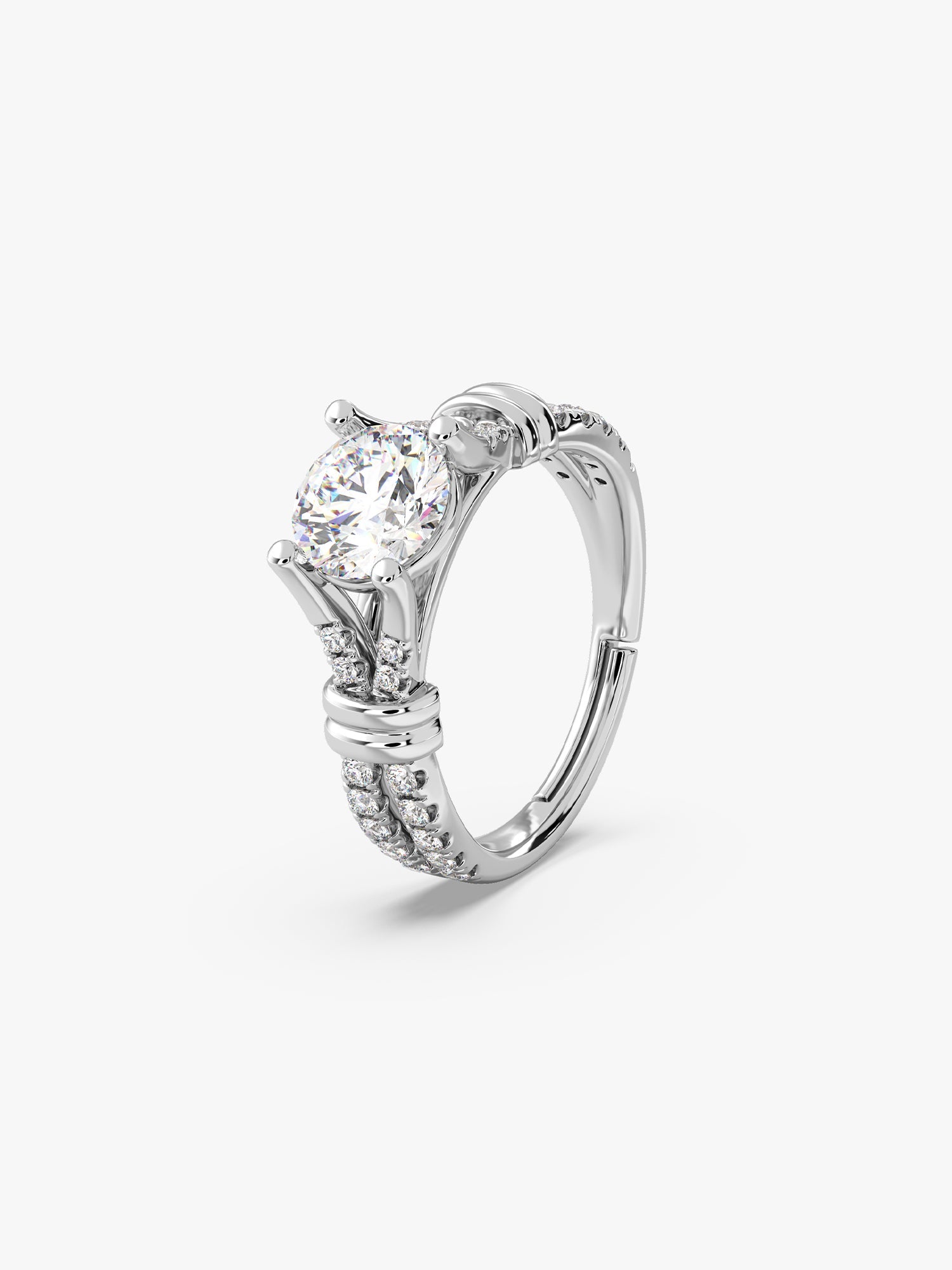 Silver Zircon Studded Ring