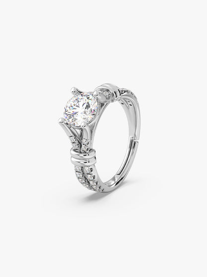 Silver Zircon Studded Ring