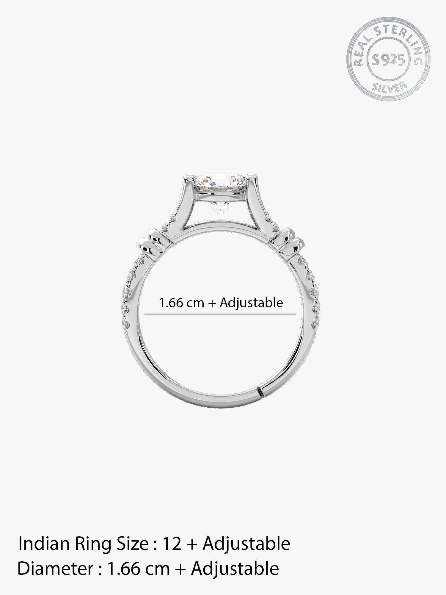 Silver Zircon Studded Ring