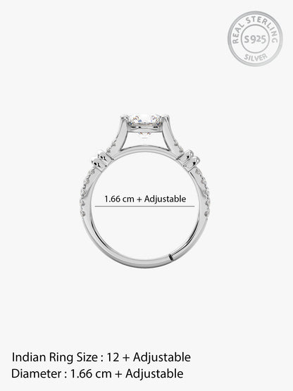 Silver Zircon Studded Ring