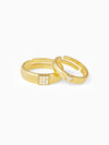 Golden Shining Love Couple Rings