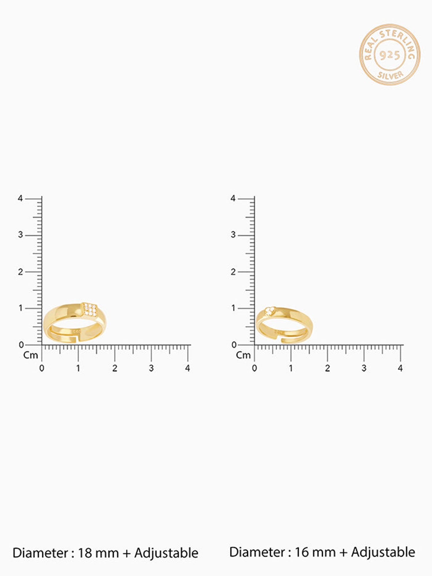 Golden Shining Love Couple Rings