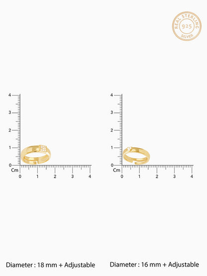 Golden Shining Love Couple Rings