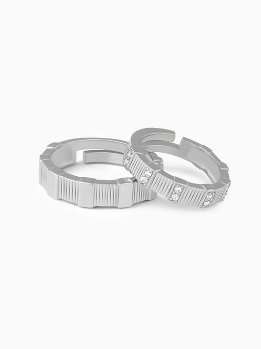 Silver Fair Love Couple Rings