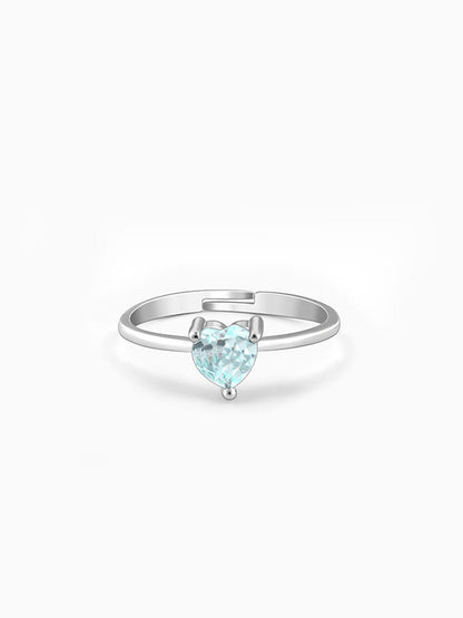 Silver Stereo Hearts Ring