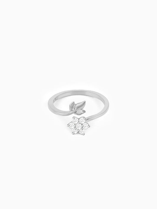 Silver Flower Girl Ring