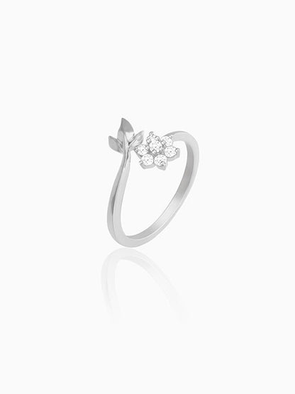 Silver Flower Girl Ring