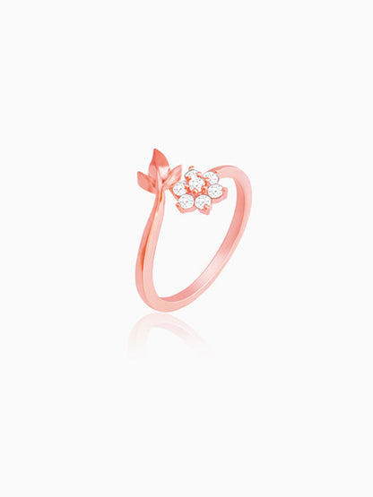 Rose Gold Floral Chic Ring