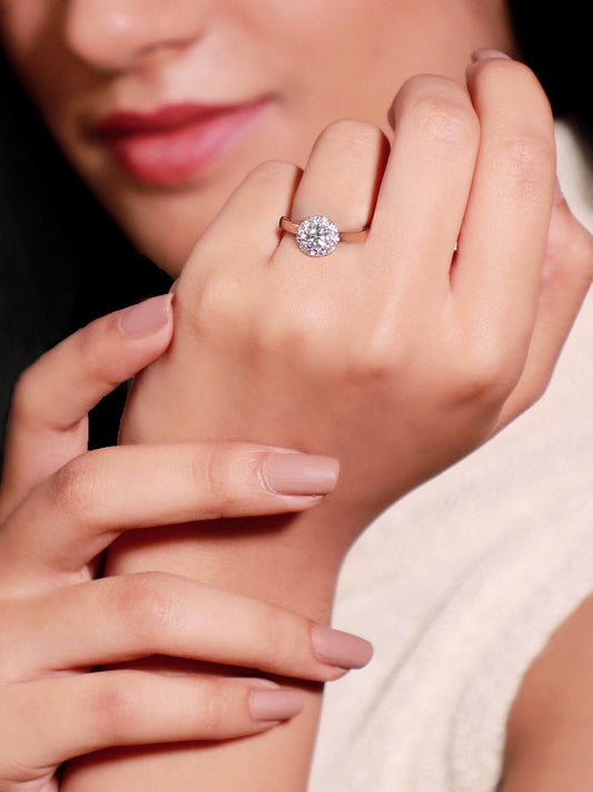 Rose Gold Solitaire Spin Ring