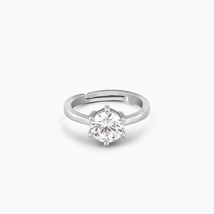 Silver Zircon Vintage Ring - Image 1
