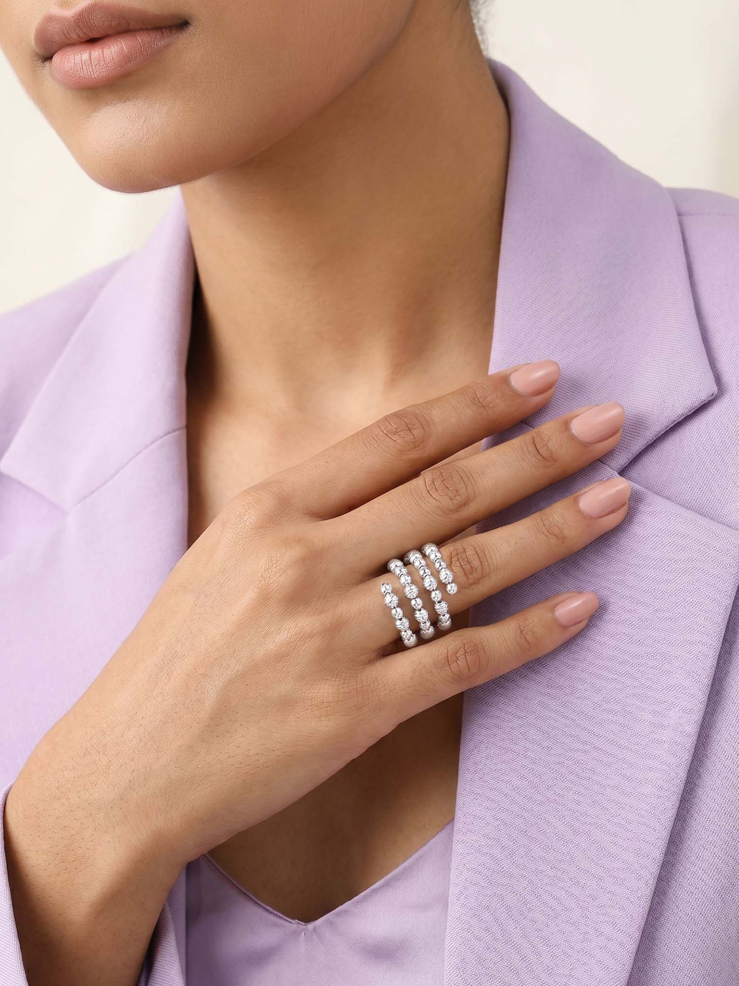Silver Glitter Ring