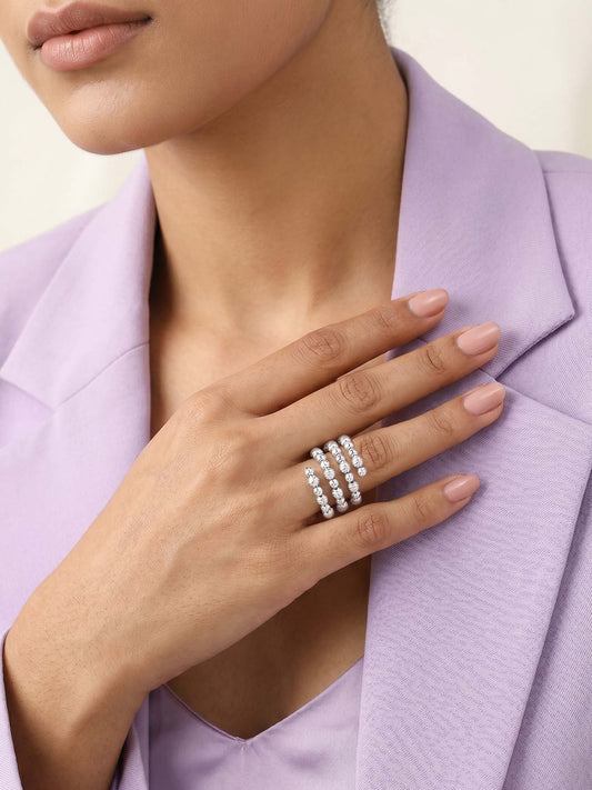 Silver Glitter Ring