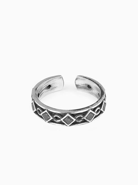 Oxidised Silver Rhombus Ring