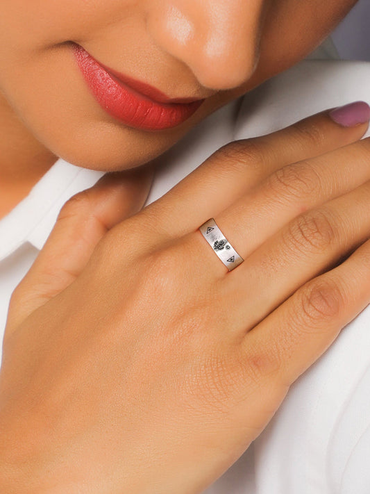 Aditya Roy Kapur Oxidised Silver Archaic Ring
