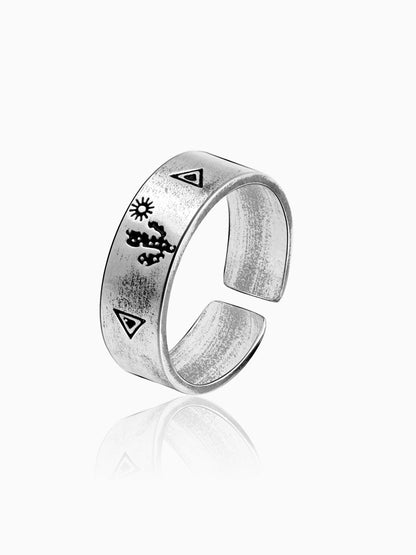 Aditya Roy Kapur Oxidised Silver Archaic Ring