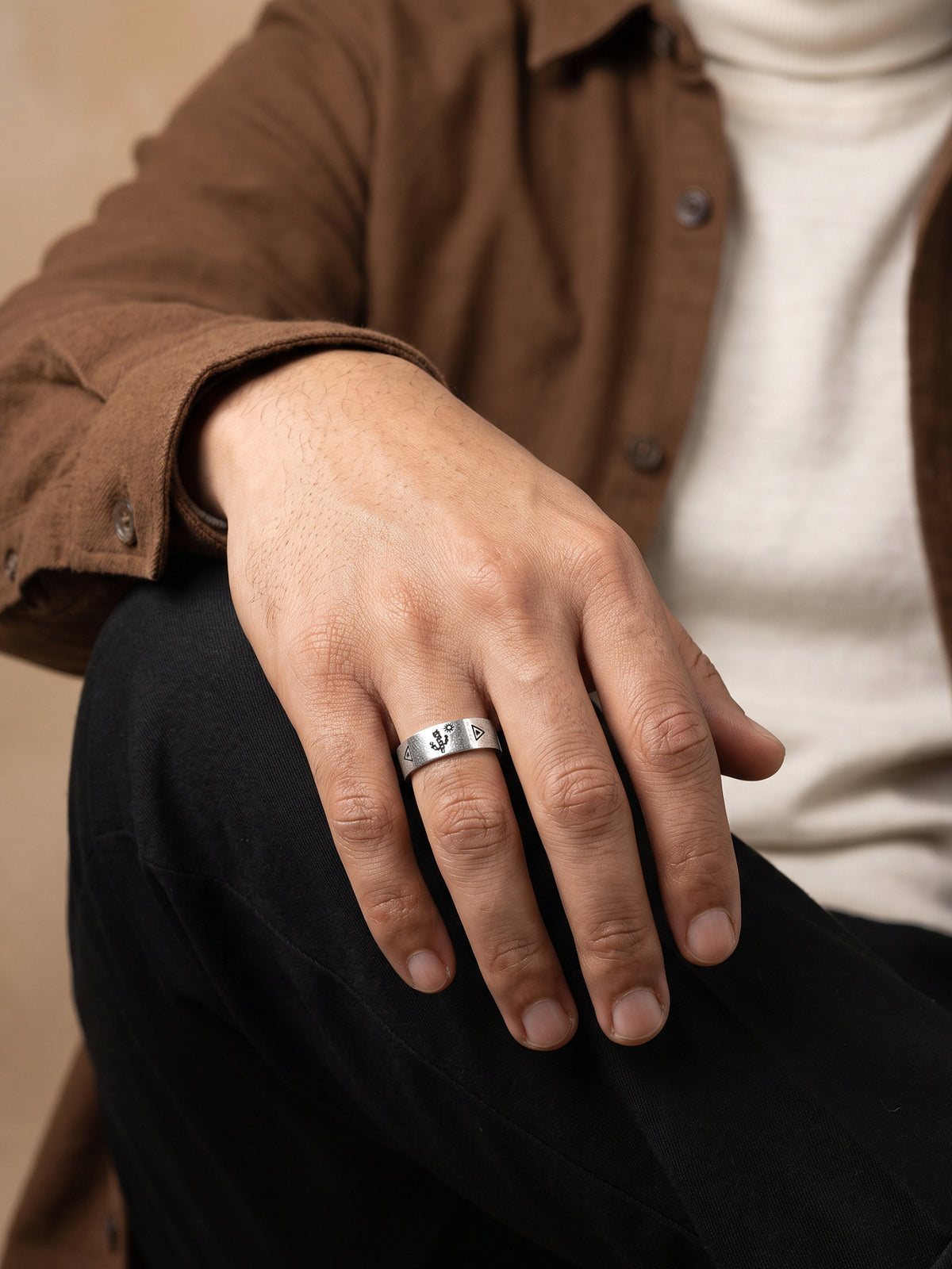 Aditya Roy Kapur Oxidised Silver Archaic Ring