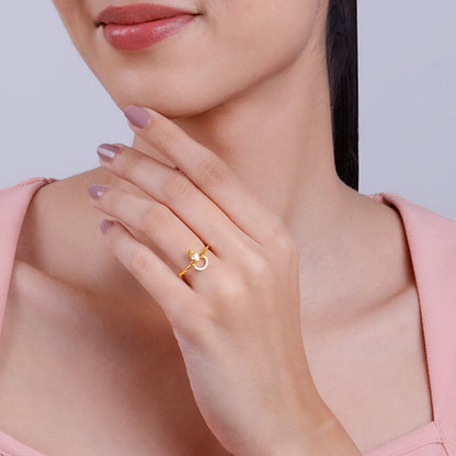 Golden Adoring Floral Ring