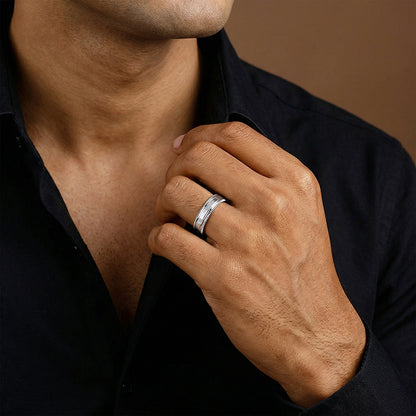 Silver Eterna Edge Band For Him