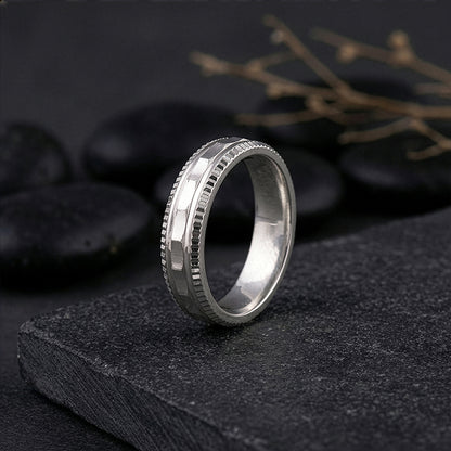 Silver Eterna Edge Band For Him