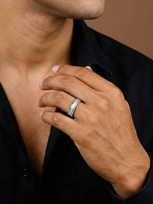 Silver Facet Glory Band For Him (Size 17)