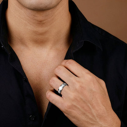 Silver Milstone Band For Him (Size 17)