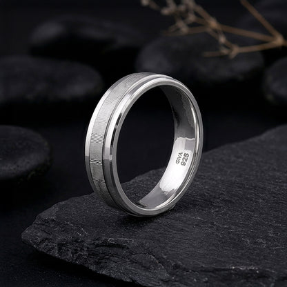 Silver Milstone Band For Him (Size 17)