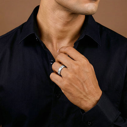 Silver Imperial Crest Band For Him
