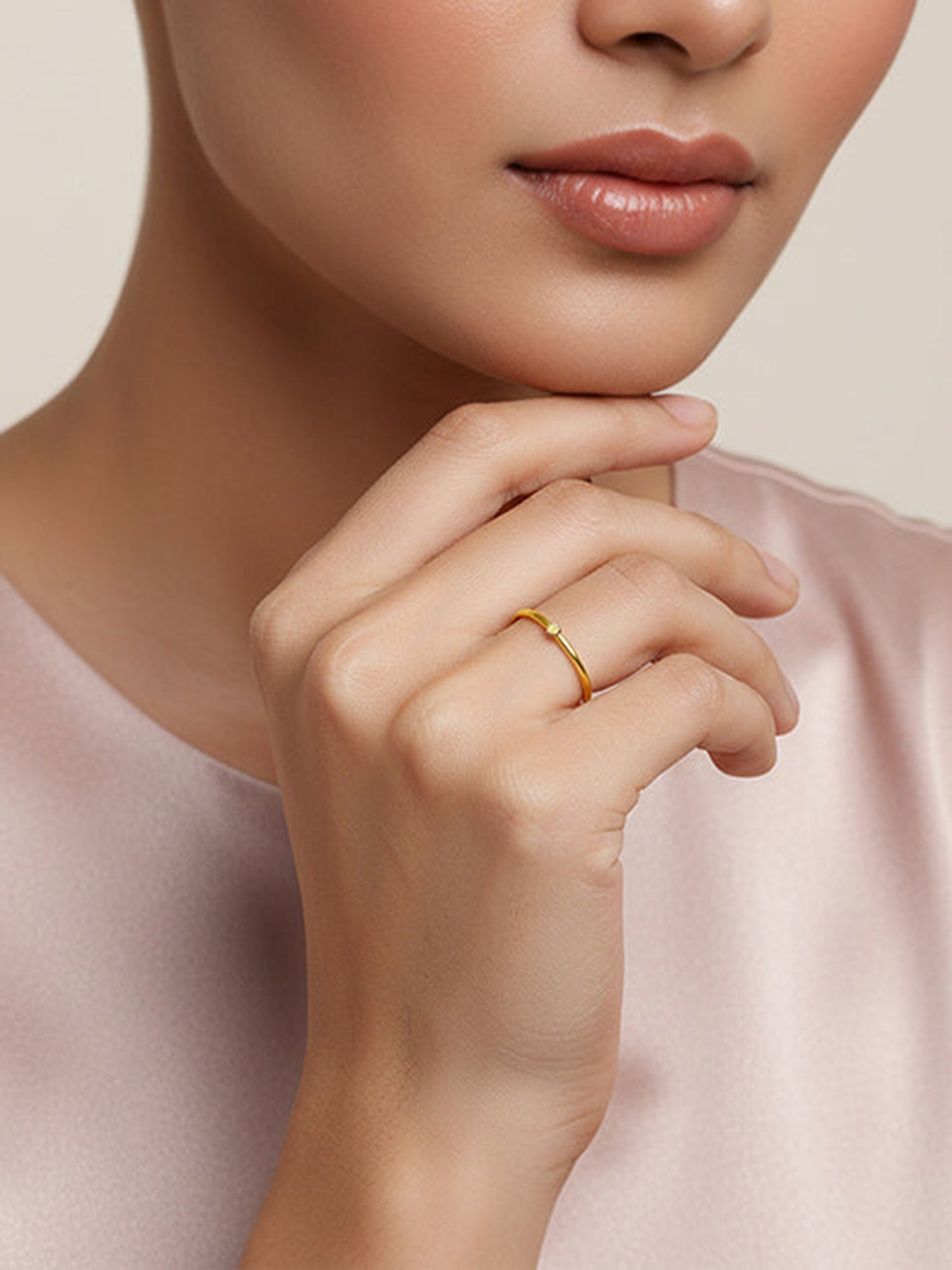 Golden Minimal Gleam Ring