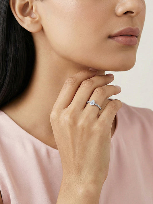 Silver Gentle Drop Ring