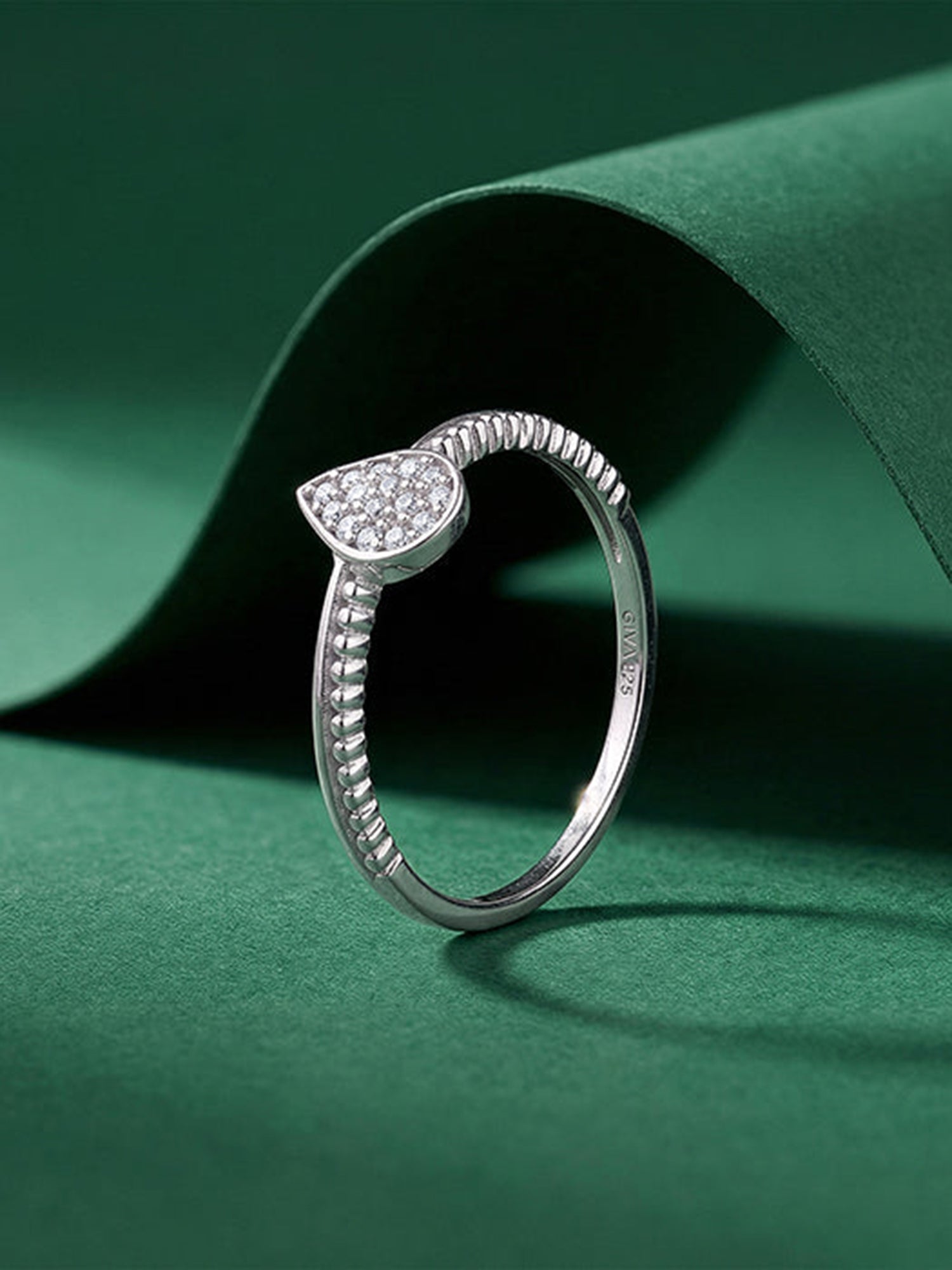 Silver Gentle Drop Ring