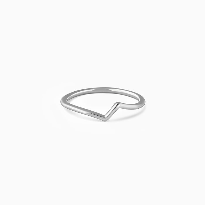 Silver Curvy Lines Ring