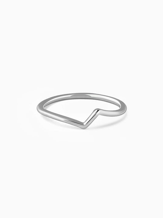 Silver Curvy Lines Ring