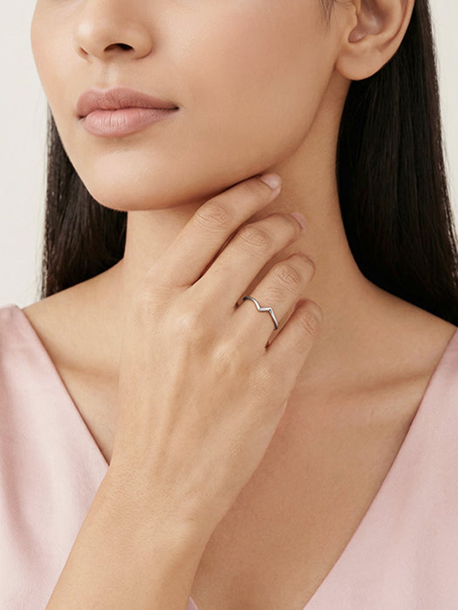 Silver Curvy Lines Ring