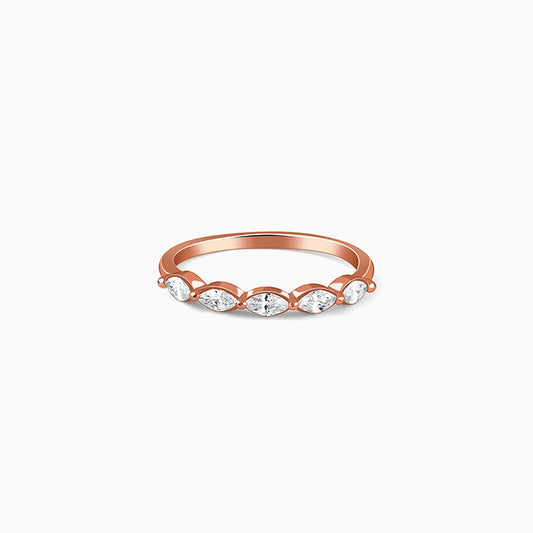 Rose Gold Marquise Half Eternity Ring (Size 12)