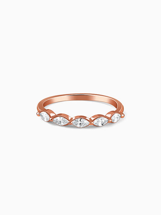 Rose Gold Marquise Half Eternity Ring (Size 12)