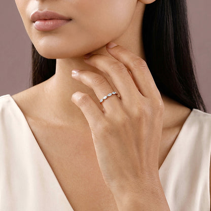 Rose Gold Marquise Half Eternity Ring (Size 12)