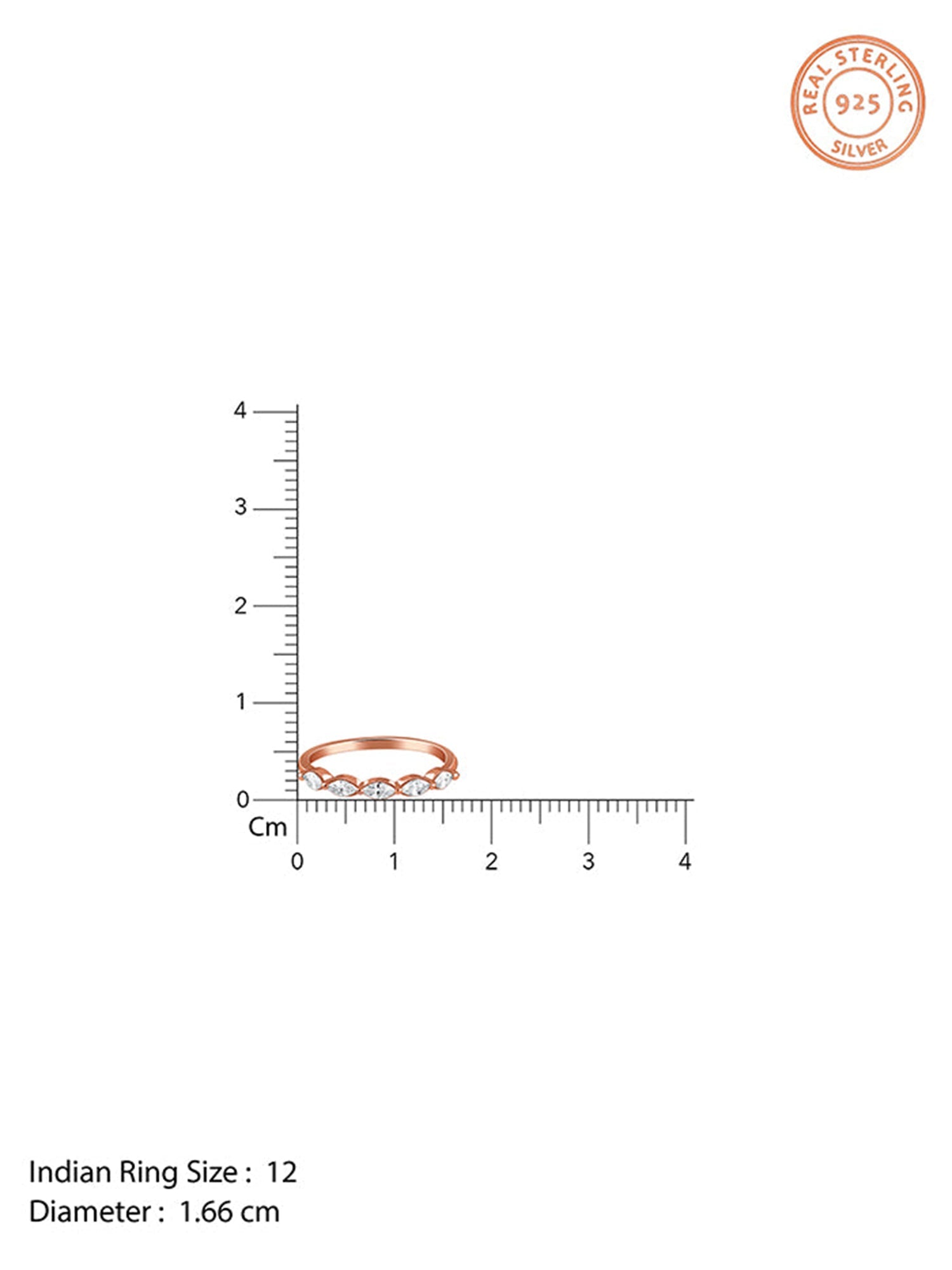 Rose Gold Marquise Half Eternity Ring (Size 12)