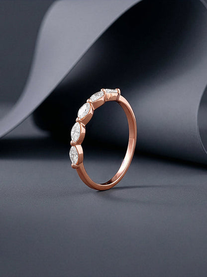 Rose Gold Marquise Half Eternity Ring (Size 12)