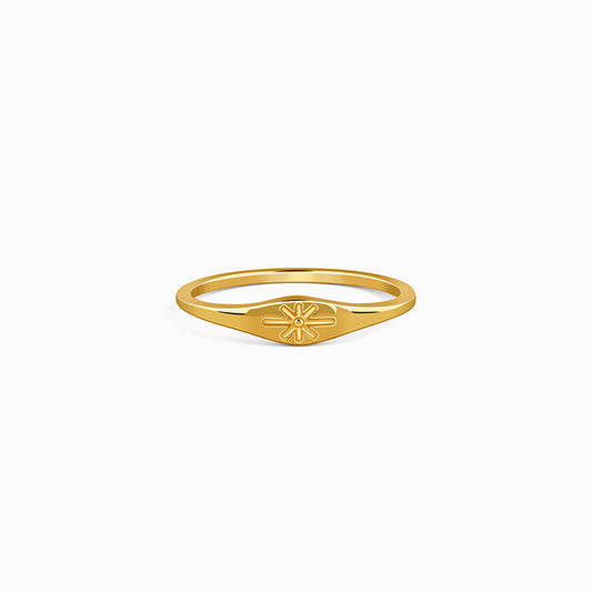 Golden Floral Promise Ring