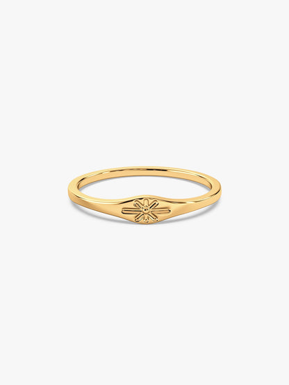 Golden Floral Promise Ring