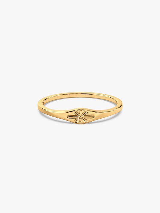 Golden Floral Promise Ring