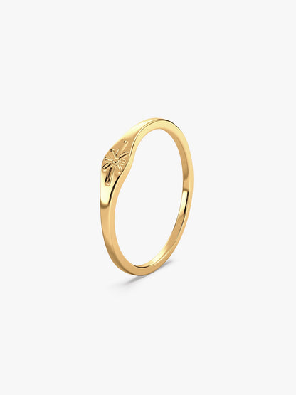 Golden Floral Promise Ring