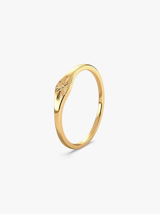 Golden Floral Promise Ring