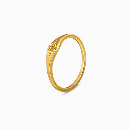 Golden Floral Promise Ring
