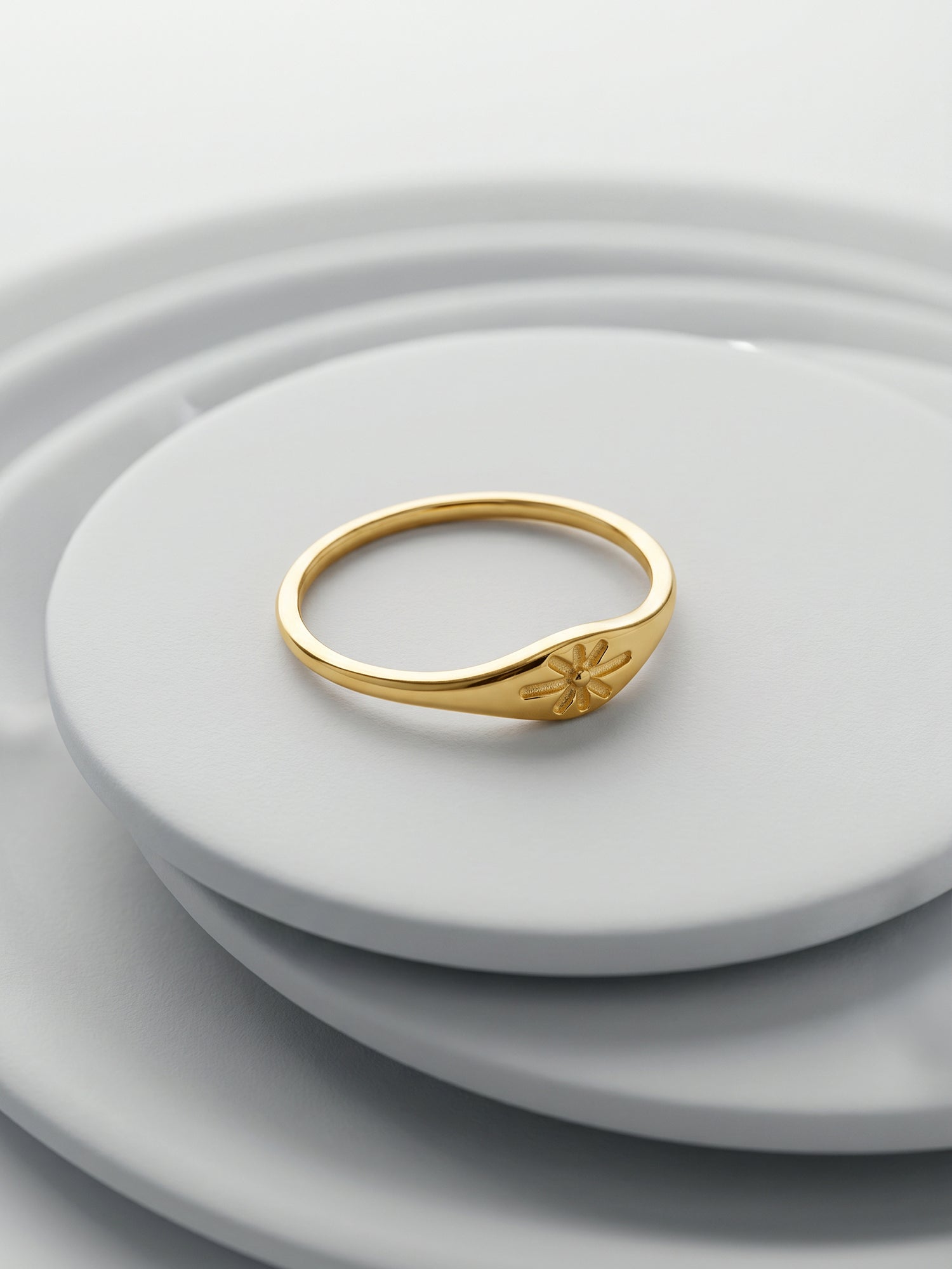 Golden Floral Promise Ring